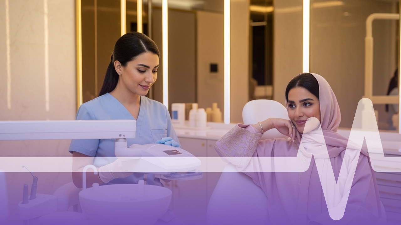 تبييض الأسنان بالكريستال LED